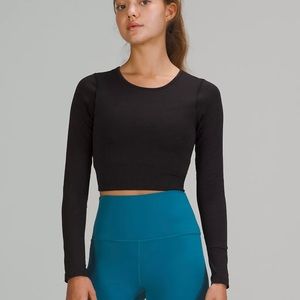 lululemon athletica Black Long Sleeve Crop Top